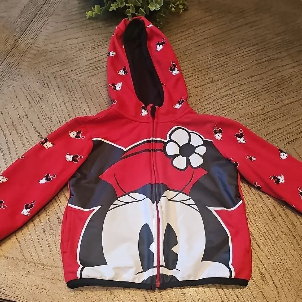 Disney Minnie Mouse Red Kids Hooded Jacket Size 5/6
